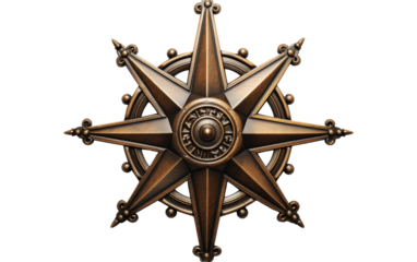 A bronze compass resting on a white background, symbolizing direction and guidance
