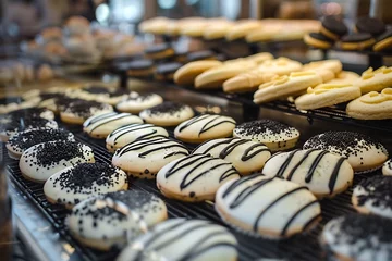 Foto op Plexiglas Black and white cookies at bakery . © crescent