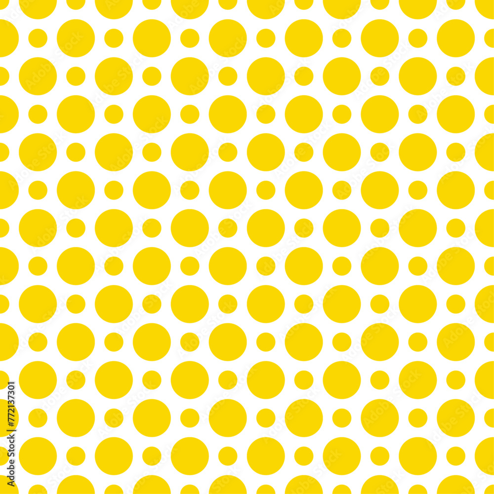 Leinwandbilder tile vector seamless pattern with yellow polka dots isolated on transparent background. repeating ab