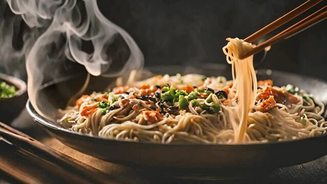 spaghetti with beef and vegetables