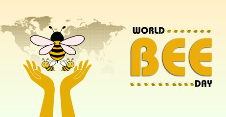 Nature's Heroes: Recognizing World Bee Day. Campaign or celebration banner design