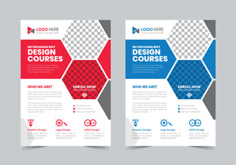 Modern Design Course Flyer Template | A4 | Print Ready | Fully Editable