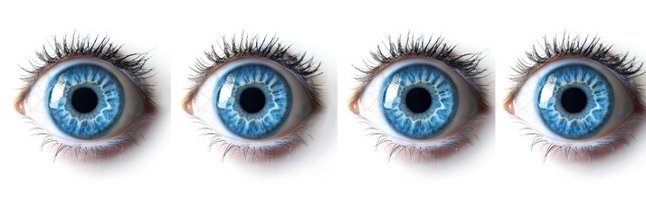 Eye Ball. Realistic Human Eyes with Blue Iris on White Background for Halloween Banner