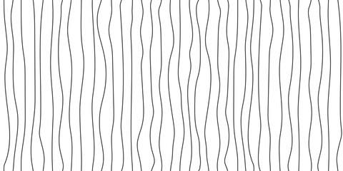 Black white abstract background, curved vertical stripes, seamless pattern