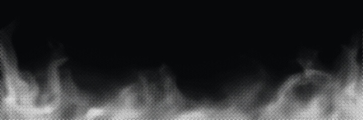 Fog, smoke halftone dots background, fading dot effect, vector design