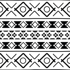 Seamless pattern, ethnic background, hand drawing, vector design