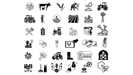 Farming 36 icons - obrazy, fototapety, plakaty