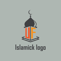UF Islamic logo with mosque icon design.