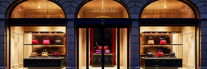 Fashionable Brand Storefront: A Stylish and Luxurious Shopping Destination, Showcasing Modern Design and Elegance