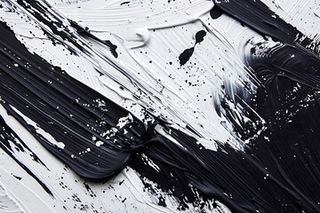 Very hight resolution. Geometric graffiti abstract background. Black acrylic paint stroke texture...