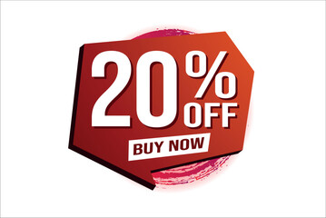 20% twenty percent off buy now poster banner graphic design icon logo sign symbol social media website coupon


