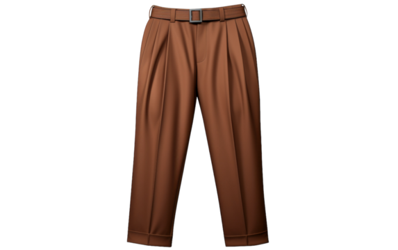 A stylish pair of brown pants with a matching belt