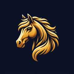 horse head vector logo design