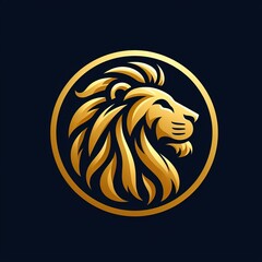 lion head vector logo design