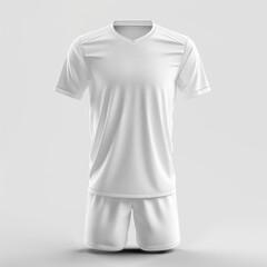 A soccer football shirt and shorts mockup design template