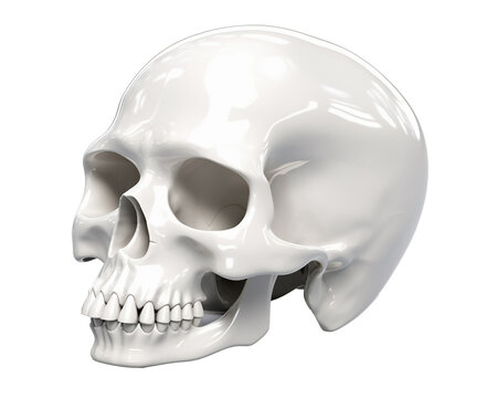 Skull, single object ,3D  illustration isolated on white background , 3D, single object,isolated, white background
