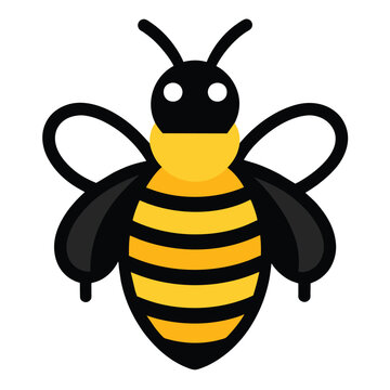 Bee icon on isolated white background