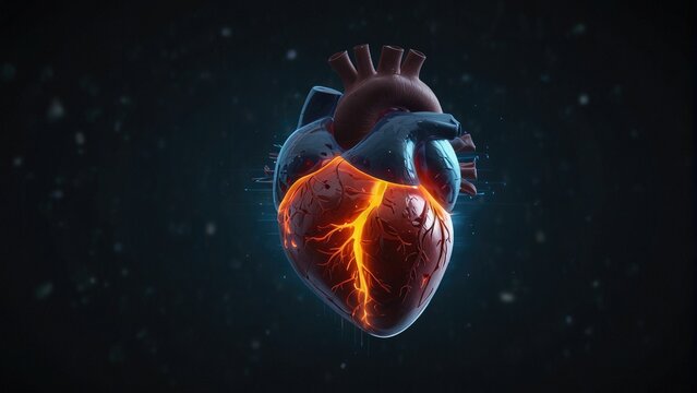 Eternal Pulse Symbolic Illumination of Life's Rhythm Residing within the Human Heart