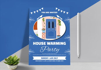 House Warming Flyer - obrazy, fototapety, plakaty