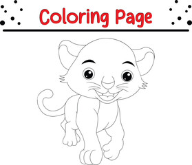 cute baby tiger coloring page for kids