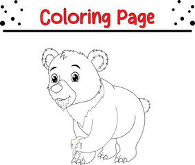 funny bear eating sweet honey coloring page.