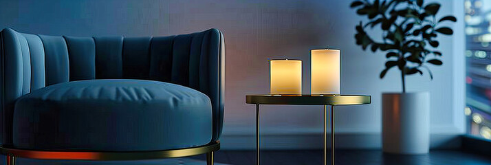 Intimate Home Setting with Candles Creating a Warm, Romantic Atmosphere, Perfect for Cozy Evenings