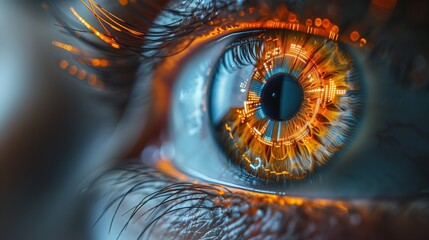 Innovative Microchip Implantation Aiming to Restore Vision in Human Eye - obrazy, fototapety, plakaty