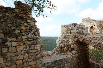 02/12/2024 Haifa Israel. Yehiam is the ruins of a Crusader and Ottoman-era fortress in western Galilee, Israel.