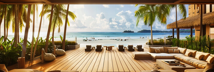 Island Getaway: Serene Beach View with Crystal Clear Waters, Emphasizing the Unspoiled Beauty of Tropical Seascapes and Relaxation