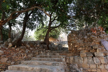 02/12/2024 Haifa Israel. Yehiam is the ruins of a Crusader and Ottoman-era fortress in western Galilee, Israel.