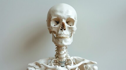 A clay model of an anatomical skeleton detailed with bones - obrazy, fototapety, plakaty