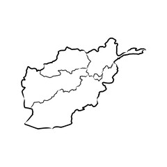 Naklejka premium Afghanistan map vector illustration, scribble sketch Afghanistan