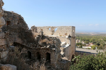 02/12/2024 Haifa Israel. Yehiam is the ruins of a Crusader and Ottoman-era fortress in western Galilee, Israel.