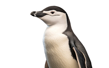 A stylish penguin in black and white on a stark white background