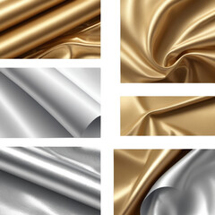 gold fabric silver foil paper on Isolated transparent background png. generated with AI