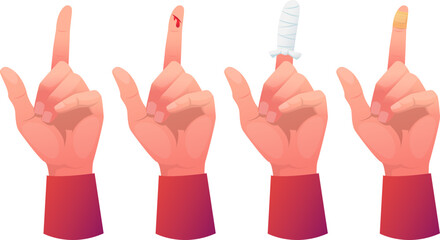 Finger injury, cut index finger and cut care