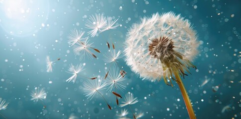 Graceful Dandelion Seeds Dancing in the Wind
