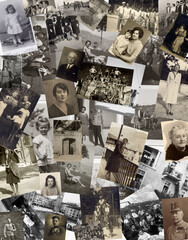 collage of old photos - obrazy, fototapety, plakaty