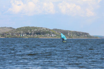 Kite surfing in the lake