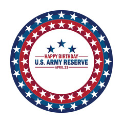 Happy Birthday US Army Reserve. Holiday concept. Template for background, banner, card, poster with text inscription