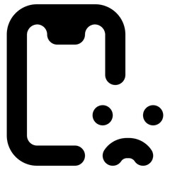 sad phone icon, simple vector design