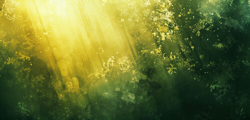 Emerald greens blending with radiant yellows, crafting a nature-inspired grunge background.