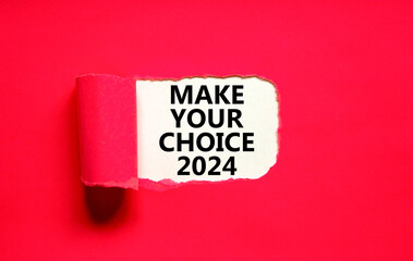 Make your choice 2024 symbol. Concept words Make your choice 2024 on beautiful white paper....