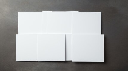 A stack of white cards with a black background