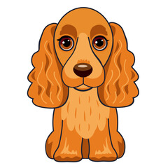 red english cocker spaniel dog vector cartoon illustration