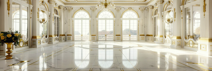 Majestic Palace Interior with Ornate Gold Details and Historic Art, Reflecting Royal Elegance and Architectural Beauty