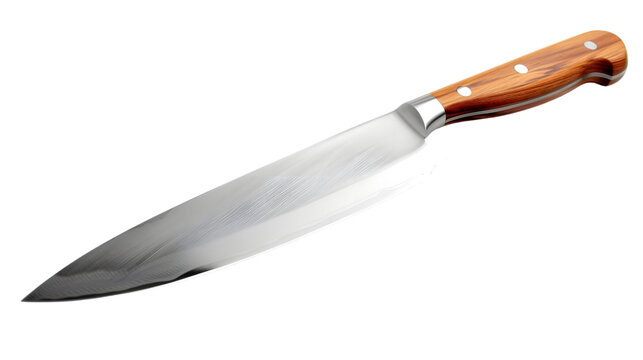 A transparent knife png file with a wooden handle and a silver blade