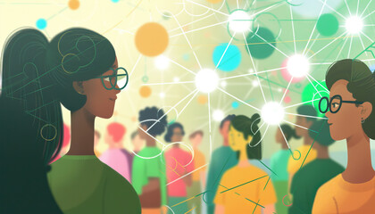 Connectivity for All: Highlighting efforts to expand internet access and connectivity to underserved areas, accompanied by visuals of community members utilizing digital tools for education