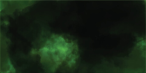 Abstract watercolor background. Black and green background. Modern smoke fog background.