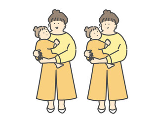 ママに抱っこされる赤ちゃん